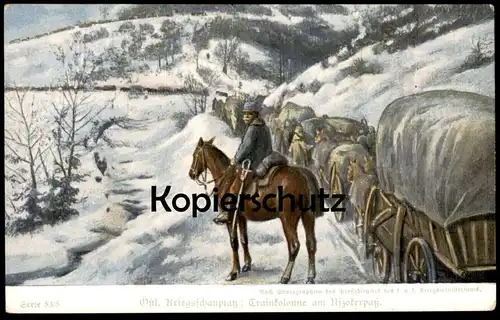 ALTE POSTKARTE ÖSTLICHER KRIEGSSCHAUPLATZ TRAINKOLONNE AM USZOKERPASS USZOK-PASS USCHOK-PASS Ukraine postcard cpa AK