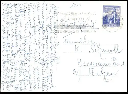 ÄLTERE POSTKARTE PÖRTSCHACH SEEPENSION DIEXER PRITSCHITZ BOOTBAUERWEG 20 BADEGÄSTE BADENDE Ansichtskarte AK cpa postcard