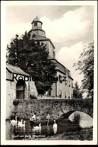 ALTE POSTKARTE BURG KIRSPENICH BAD MÜNSTEREIFEL SCHWÄNE BOOT SCHWAN Schloss castle chateau AK cpa postcard Ansichtskarte