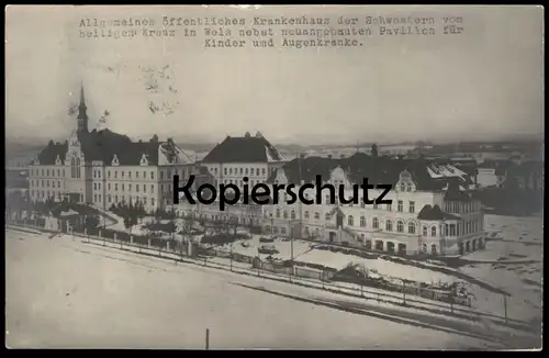 ALTE POSTKARTE WELS OBERÖSTERREICH KRANKENHAUS NEBST PAVILLON FÜR KINDER UND AUGENKRANKE Österreich Austria postcard cpa