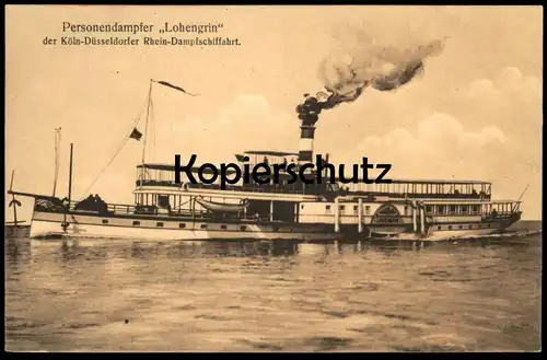 ALTE POSTKARTE KÖLN-DÜSSELDORFER RHEIN-DAMPFSCHIFFAHRT DAMPFER LOHENGRIN Schiff AK postcard steamship steamboat ship