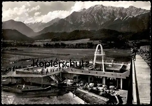 ÄLTERE POSTKARTE ALPENBAD WATTENS TIROL BAD Schwimmbad Freibad bath Sprungturm ÖSTERREICH AUSTRIA Ansichtskarte postcard