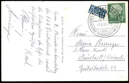 ALTE POSTKARTE KASSEL GENERALKOMMANDO HANDSCHRIFTLICH KORRIGIERT BUNDESSOZIALGERICHT Sozialgericht AK cpa postcard