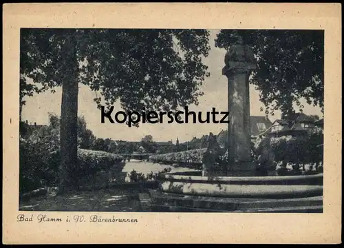 ALTE POSTKARTE BAD HAMM IN WESTFALEN BÄRENBRUNNEN Bär Bären Brunnen ours bear Ansichtskarte postcard cpa AK