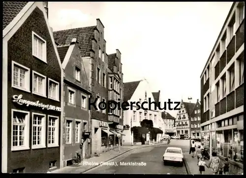 ÄLTERE POSTKARTE RHEINE MARKTSTRASSE GASTSTÄTTE LANGENBERGER PILS LÖWEN-APOTHEKE 1973 Ansichtskarte AK postcard cpa