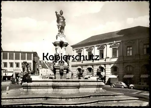 ÄLTERE POSTKARTE AUGSBURG AUGUSTUSBRUNNEN VW KÄFER VOLKSWAGEN Brunnen Weinhandel Bertele Rommel Ansichtskarte postcard