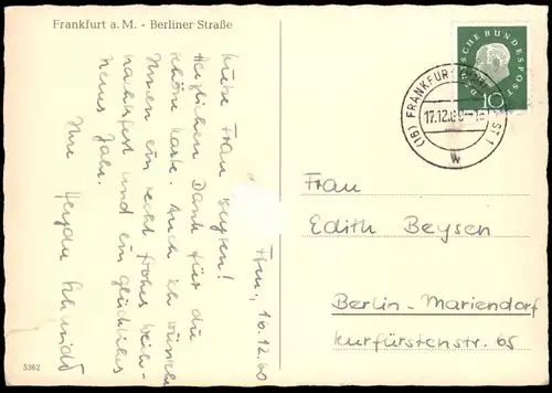 ÄLTERE POSTKARTE FRANKFURT BERLINER STRASSE ESSO TANKSTELLE VW KÄFER filling station Ansichtskarte AK postcard cpa