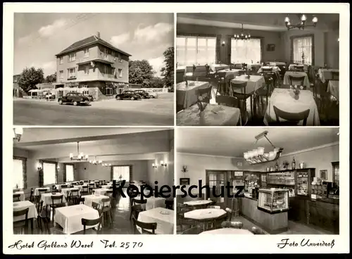 ALTE POSTKARTE HOTEL GALLAND WESEL AUTORAST HOEK VAN HOLLAND Auto Autos Foto Unverdroß Ansichtskarte AK cpa postcard
