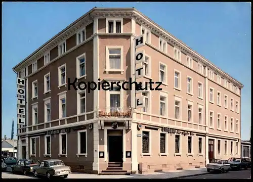 ÄLTERE POSTKARTE KARLSRUHE HOTEL RESTAURANT AUGUSTINER INHABER G. BENTIN SOFIENSTRASSE 73 EICHBAUM BIER Ansichtskarte