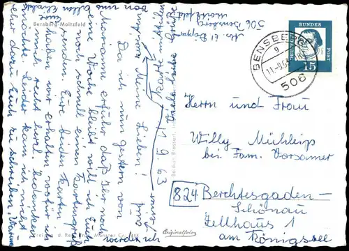 ÄLTERE POSTKARTE BENSBERG MOITZFELD LUFTBILD PANORAMA FLIEGERAUFNAHME BERGISCH GLADBACH NEUENHAUS postcard cpa AK