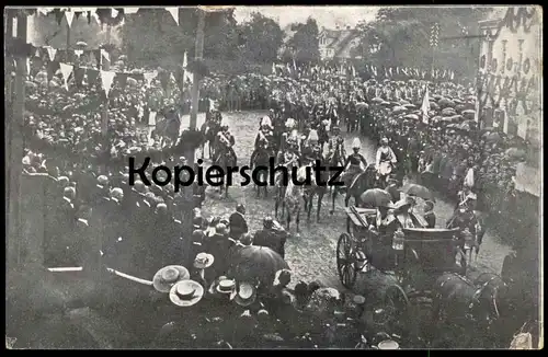 ALTE POSTKARTE MÜCHELN FESTZUG PARADE KAISER KAISERPAAR FESTSCHMUCK UNIFORM Pferd Ansichtskarte cpa postcard AK