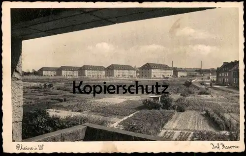 ALTE POSTKARTE RHEINE INFANTERIE KASERNE 1941 Garten Beete Beet casern Ansichtskarte AK postcard cpa