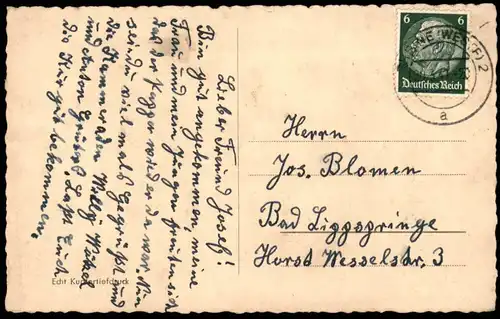 ALTE POSTKARTE RHEINE INFANTERIE KASERNE 1941 Garten Beete Beet casern Ansichtskarte AK postcard cpa