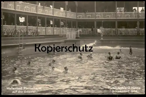 ALTE POSTKARTE DÜSSELDORF WELLENBAD PLANSCHEREI AUF DER GESOLEI Bad Schwimmbad 1926 bath AK Ansichtskarte cpa photo