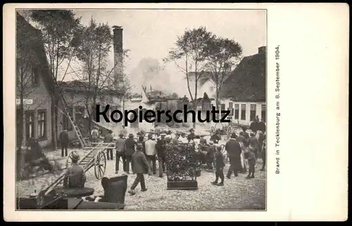 ALTE POSTKARTE DER BRAND IN TECKLENBURG AM 08. SEPTEMBER 1904 Feuer-Katastrophe fire brigade Ruine Feuerwehr pompiers AK