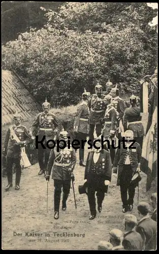 ALTE POSTKARTE DER KAISER IN TECKLENBURG 31.08.1907 KAISER WILHELM PRINZ OSKAR KRONPRINZ Ansichtskarte AK cpa postcard