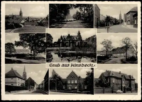 ALTE POSTKARTE GRUSS AUS HINSBECK NETTETAL SCHAFHERDE SCHAFE SCHLOSS KRICKENBECK VW Ansichtskarte AK postcard cpa