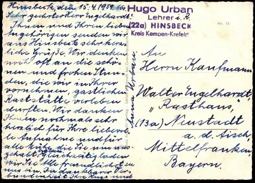 ALTE POSTKARTE GRUSS AUS HINSBECK NETTETAL SCHAFHERDE SCHAFE SCHLOSS KRICKENBECK VW Ansichtskarte AK postcard cpa