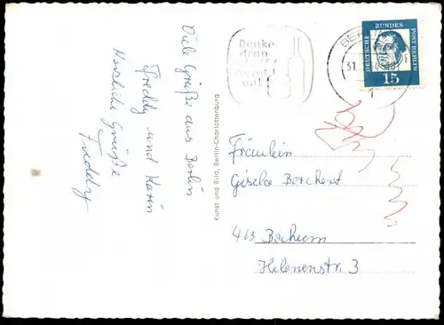 ÄLTERE POSTKARTE BERLIN STACHELDRAHTGRENZE PANZER BERLINER MAUER THE WALL LE MUR BERNAUER STRASSE Ansichtskarte postcard