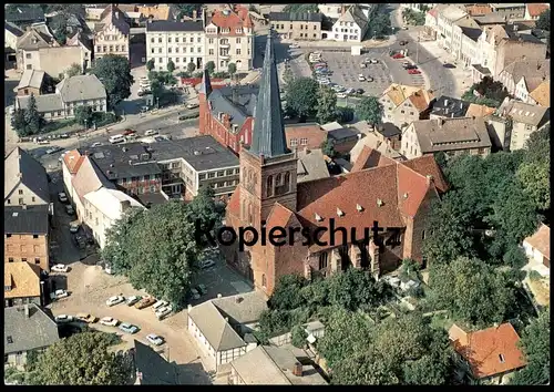 ÄLTERE POSTKARTE INSEL RÜGEN BERGEN ST. MARIENKIRCHE 1193 - 1993 LUFTBILD FLIEGERAUFNAHME Kirche Ansichtskarte postcard