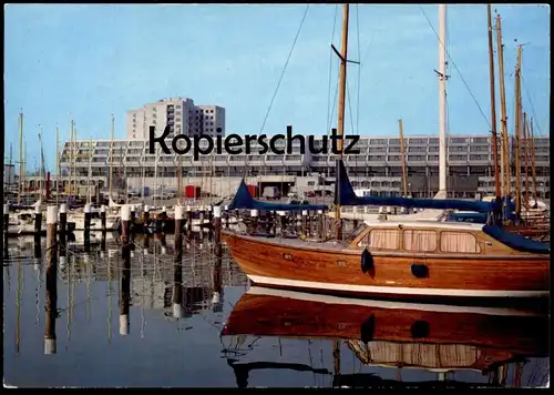 ÄLTERE POSTKARTE SEGELBOOT OLYMPIAHAFEN SCHILKSEE KIEL Hafen harbour Schiff Segelschiff ship bateau AK postcard cpa