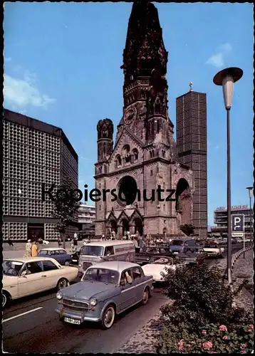 ÄLTERE POSTKARTE BERLIN GEDÄCHTNISKIRCHE PKW AUTO FORD RENAULT GOLIATH OPEL Autos car cars Ansichtskarte AK cpa postcard