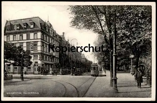 ALTE POSTKARTE MANNHEIM KAISERRING PERSON HUT GEHSTOCK STRASSENBAHN TRAM tramway Ansichtskarte AK cpa postcard