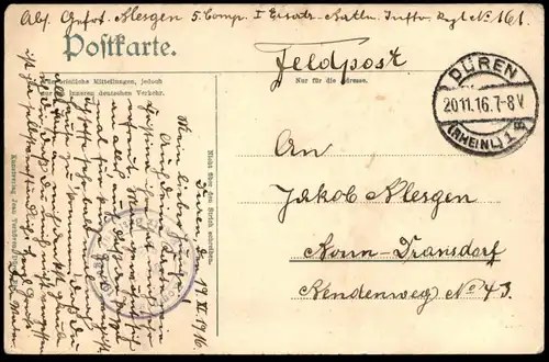 ALTE POSTKARTE DÜREN EISENBAHNSTRASSE FUHRWERK HAUDEREI CORNELIUS COEMEN JOHANN HAKSEL Ansichtskarte AK cpa postcard