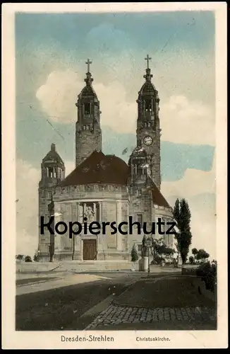 ALTE POSTKARTE DRESDEN STREHLEN CHRISTUSKIRCHE KIRCHE Ansichtskarte AK cpa postcard