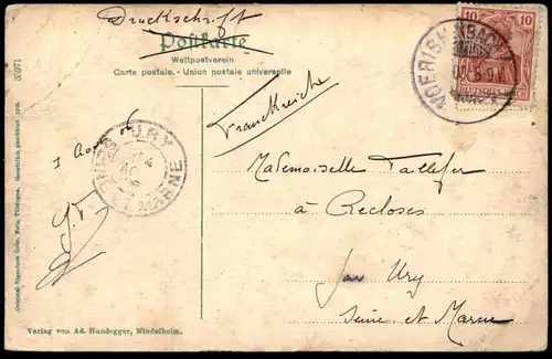 ALTE POSTKARTE MINDELHEIM PANORAMA 1906 GESAMTANSICHT BAYERN Ansichtskarte AK cpa postcard