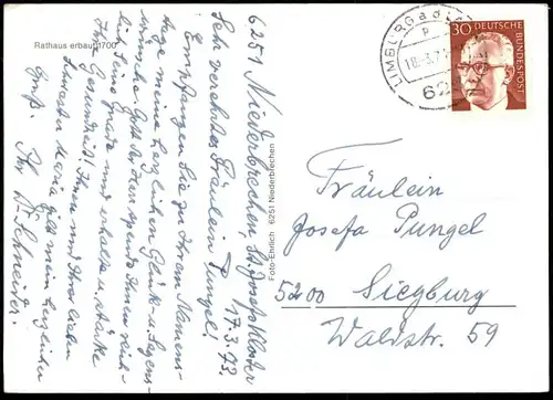 ÄLTERE POSTKARTE NIEDERBRECHEN 1200 JAHRE RATHAUS ERBAUT 1700 BRECHEN HESSEN Ansichtskarte AK postcard cpa