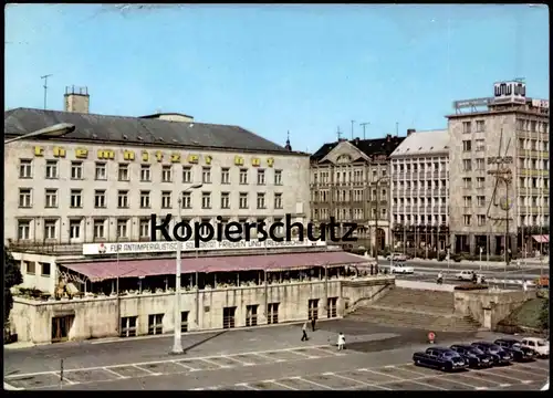 ÄLTERE POSTKARTE KARL-MARX-STADT INTERHOTEL CHEMNITZER HOF FÜR ANTIMPERIALISTISCHE SOLIDARITÄT Hotel  Chemnitz postcard