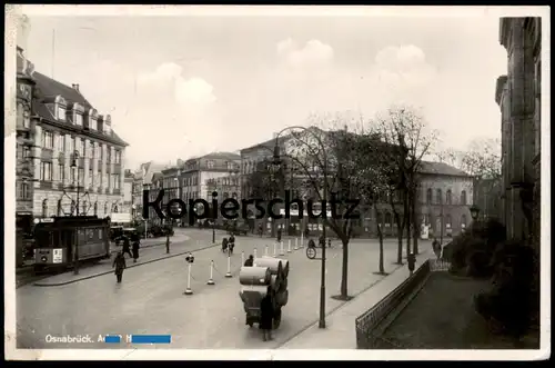 ALTE POSTKARTE OSNABRÜCK AxxLF HxxxER-PLATZ Osnabrücker Zeitung Strassenbahn tram tramway postcard AK Ansichtskarte