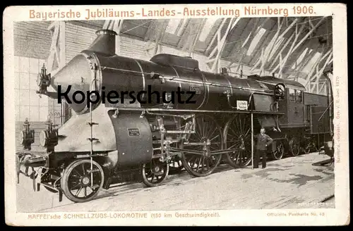 ALTE POSTKARTE NÜRNBERG BAYERISCHE AUSSTELLUNG 1906 DAMPFLOK 01 station gare steam engine postcard AK cpa Ansichtskarte