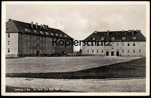 ALTE POSTKARTE LEISNIG IN SACHSEN 1939 III. BATAILLON INFANTERIE REGIMENT 101 KASERNE Ansichtskarte AK cpa postcard
