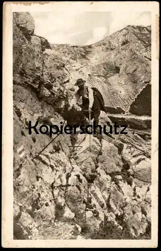 ALTE POSTKARTE KLETTERER AM ERZHERZOG KARL FRANZ JOSEF-STEIG RAXALPE RAX STEIERMARK Ansichtskarte AK postcard cpa
