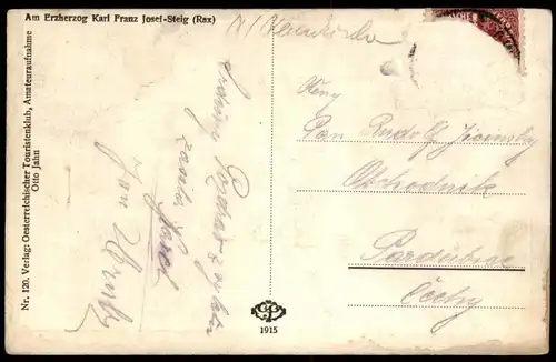 ALTE POSTKARTE KLETTERER AM ERZHERZOG KARL FRANZ JOSEF-STEIG RAXALPE RAX STEIERMARK Ansichtskarte AK postcard cpa