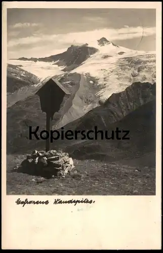 ALTE POSTKARTE GEFRORENE WANDSPITZE WEGKREUZ FLURKREUZ KREUZ ZILLERTAL HINTERTUX Österreich Ansichtskarte cpa postcard
