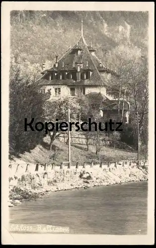 ALTE POSTKARTE SCHLOSS RALLIGEN GUT THUNERSEE STEMPEL MERLIGEN Schweiz Suisse Helvetia chateau castle cpa postcard AK