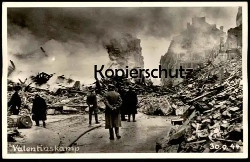 ALTE POSTKARTE HAMBURG VALENTINSKAMP 30.09.1944 BOMBENANGRIFF ANGRIFF BRAND KRIEG 2. WELTKRIEG ZERSTÖRUNG cpa AK
