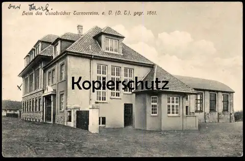 ALTE POSTKARTE OSNABRÜCK HEIM DES OSNABRÜCKER TURNVEREINS E. V. (D.T.) GEGRÜNDET 1861 Turnen Ansichtskarte cpa postcard