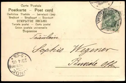 ALTE POSTKARTE FRÖHLICHE OSTERN KÜKEN EIER HORCH! IM HAIN ERSCHALLEN LIEDER UND... chick easter paques postcard AK cpa