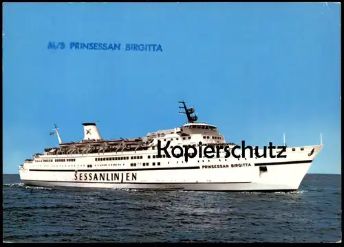 ÄLTERE POSTKARTE MS PRINSESSAN BIRGITTA TRAVEMÜNDE GÖTEBORG SESSANLINJEN Schiff Motorschiff ship bateau Ansichtskarte AK