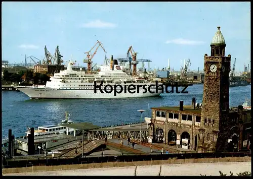 ÄLTERE POSTKARTE M/S ROYAL VIKING STAR HAMBURG ST. PAULI LANDUNGSBRÜCKEN MS ferry Schiff ship cpa postcard AK