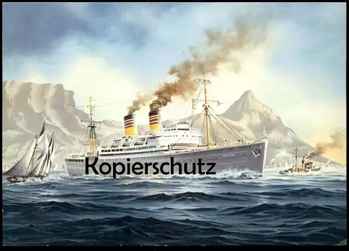 ÄLTERE KÜNSTLER POSTKARTE WINDHUK ZWEISCHRAUBEN-TURBINENSCHNELLDAMPFER DEUTSCHE AFRIKA LINIEN HAMBURG Schiff ship cpa