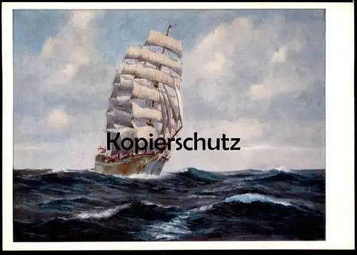 ÄLTERE POSTKARTE VIERMASTBARK IN STÜRMISCHER SEE G. FÜRST SEGELSCHIFF BARK Schiff sailing ship postcard Ansichtskarte AK