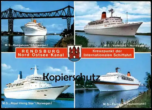 ÄLTERE POSTKARTE M/S VISTAFJORD KUNGSHOLM ROYAL VIKING STAR EUROPA KREUZ RENDSBURG MS ferry Schiff ship cpa postcard AK