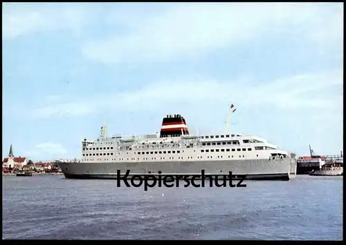 ÄLTERE POSTKARTE BORNHOMSTRAFIKKENS FAERGE I RONNE HAVN Danmark Fähre ferry Dampfer ship postcard Stempel Ilmatar Silja