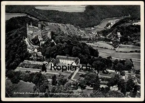 ALTE POSTKARTE SCHLOSS SCHAUMBURG ORIGINAL-FLIEGERAUFAHME BALDUINSTEIN DIEZ AN DER LAHN WILLY NOLL postcard AK cpa