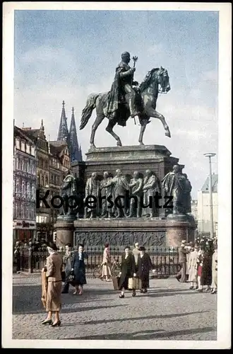 ALTE POSTKARTE KÖLN DENKMAL KÖNIG FRIEDRICH WILHELM III. AUF DEM HEUMARKT Personen Dame Koffer Hut Ansichtskarte AK cpa